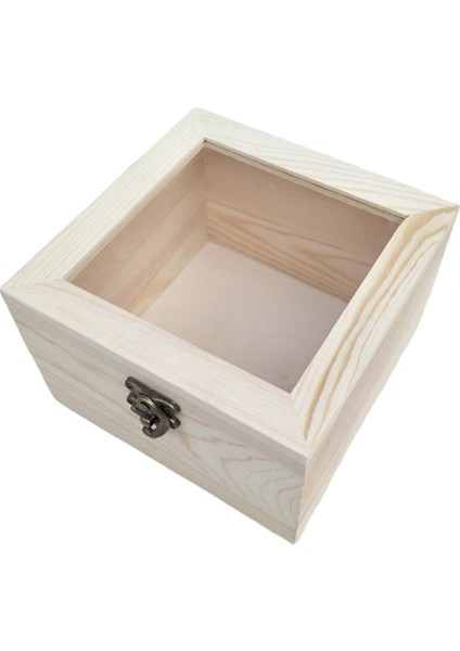 Bitmemiş Ahşap Kutu: Kilitlenebilir Ahşap Kutuları, 18X18X7CM (Yurt Dışından)
