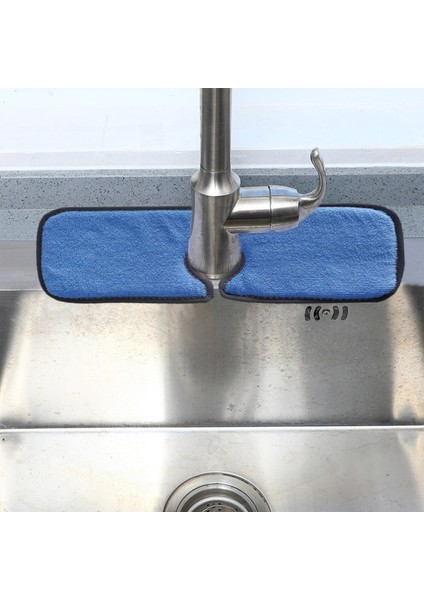 Mutfak Musluk Lavabo Mat Tutar Fiber Tezgah Için Yıkanabilir Açık Mavi Küçük (Yurt Dışından)