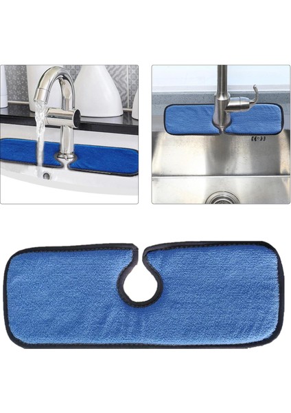 Mutfak Musluk Lavabo Mat Tutar Fiber Tezgah Için Yıkanabilir Açık Mavi Küçük (Yurt Dışından)