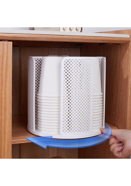 Turntable Kağıt Kahve Fincanı Organizatör Çok Fonksiyonlu Baharat Kapları Beyaz (Yurt Dışından)