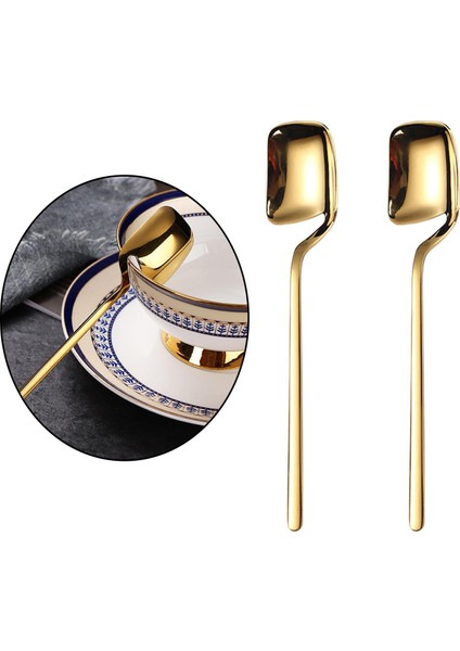 2pcs Bal Kaşık Paslanmaz Çelik Dondurma Kaşık Çay Kaşığı Ev Altın (Yurt Dışından) indirimleri