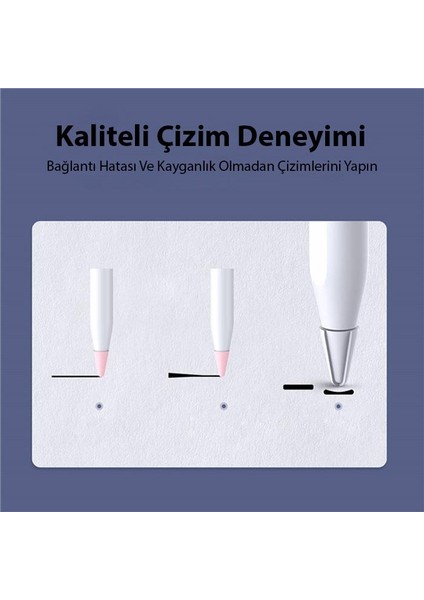 Dux Series 10 Adet Apple Pencil 1/2 Için Renkli Yedek Kalem Ucu, Çizim Için Sessiz Silikon Kalem Ucu