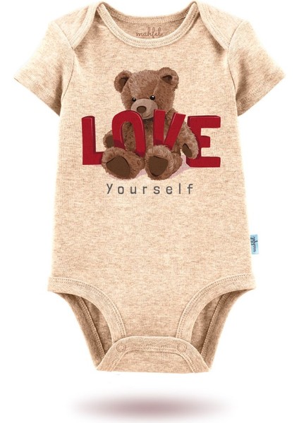 3'lü Organik"love " Baskılı Kısa Kollu Bebek Body Zıbınkısabej-Ekru-Güneş9-30 modelleri