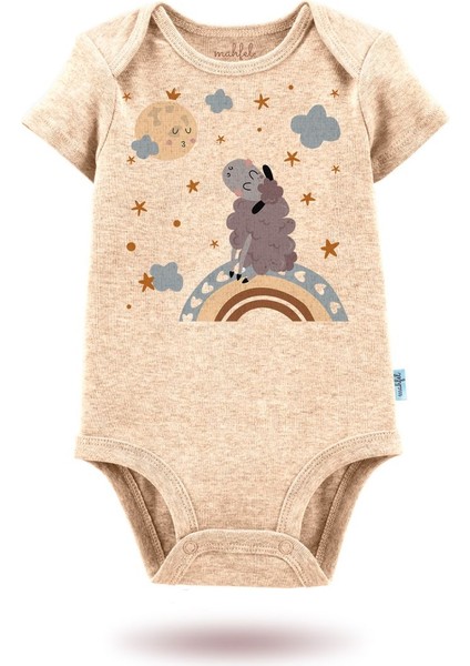 3'lü Organik"fil " Baskılı Kısa Kollu Bebek Body ZIBINKISABEJ-EKRU-GÜNEŞ444-496 modelleri