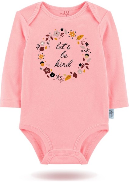 3'lü Organik"let's Be Kind" Baskılı Desenli Uzun Kollu Bebek Body Zıbın UZUNPEMBE-EKRU-KALP-768-635 modelleri