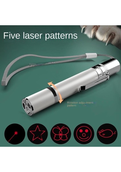 Çok Desenli USB Şarj Edilebilir Lazer Kedi Teaser (Yurt Dışından)