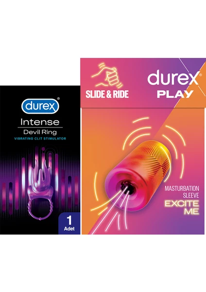 Manuel Mastürbatör + Durex Intense Devil Ring Titreşimli Halka