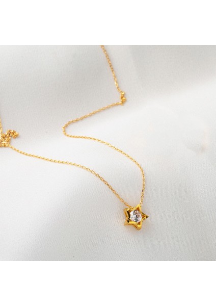 Yıldız Tek Taşlı 22 Ayar Altın Kolye modelleri