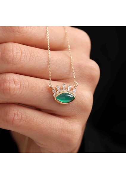 Altın Göz Kolye Green Opal modelleri