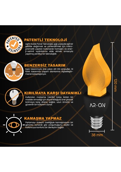 Dekoratif LED Ampul Mod1003 E14 2200 Kelvin