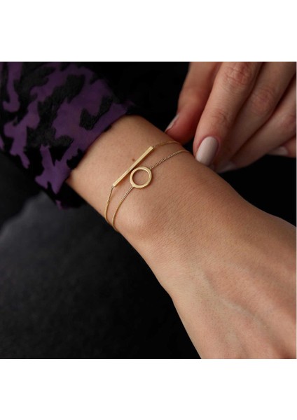 Ikili Yuvarlak Bar Bileklik