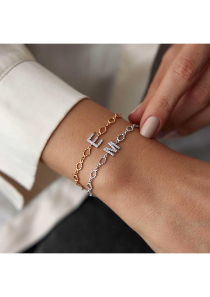 Burgu Halkalı Pırlanta Harf Bileklik fiyatları