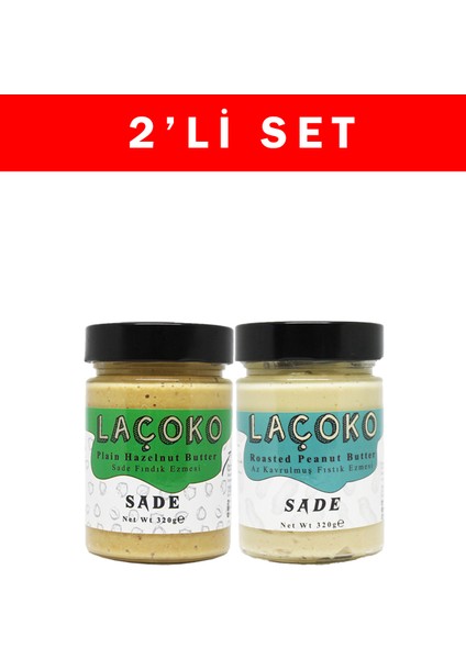 320 gr Deneme Serisi Az Kavrulmuş Fıstık ve Sade Fındık Ezmesi