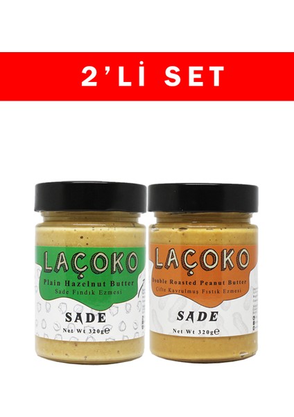 320 gr Deneme Serisi Çifte Kavrulmuş Fıstık ve Sade Fındık Ezmesi