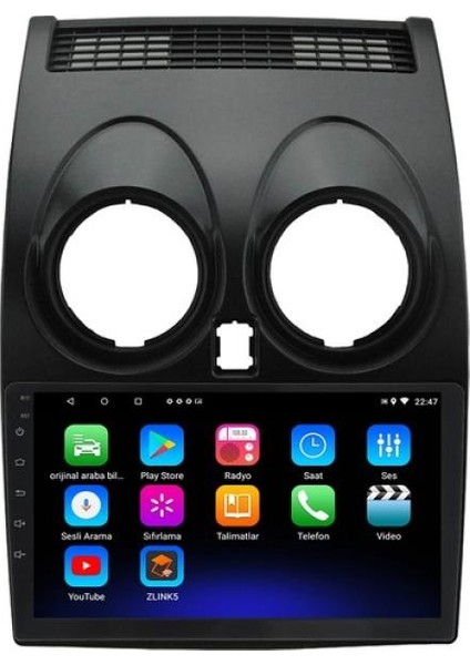 Nissan Qashqai 9 Inç Android Navigasyon ve Multimedya Sistemi 2008-2013