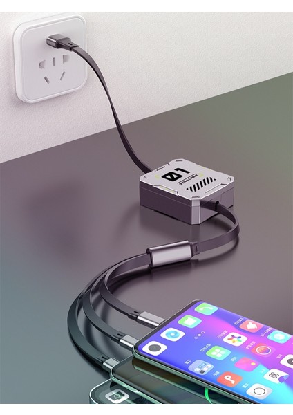 100W Süper Hızlı Şarj Veri Kablosu Üçü Bir Arada (Yurt Dışından)