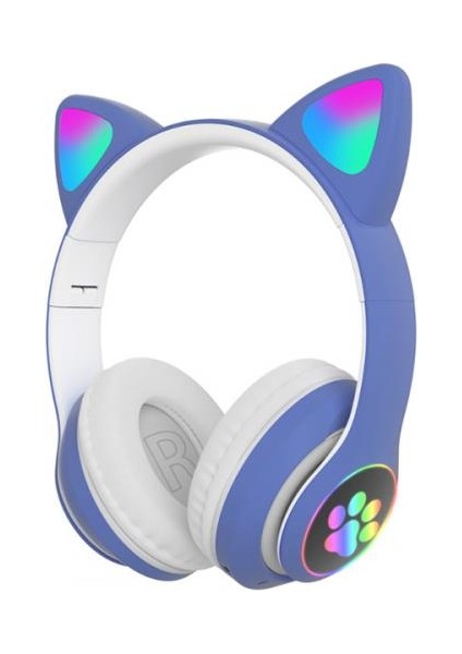 Yeni Nesil Katlanabilir LED Işık Kedi Kulaklık Tasarımlı Kulaküstü Bluetooth Kulaklık 360MAH
