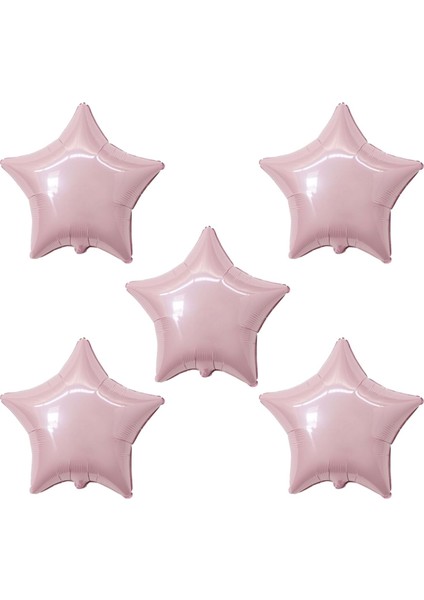 18 inç Pembe Renk 5 Adet Yıldız Şekilli Folyo Balon
