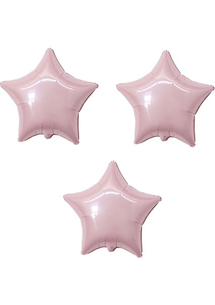18 inç Pembe Renk 3 Adet Yıldız Şekilli Folyo Balon