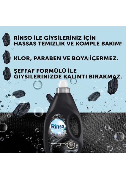 Sıvı Çamaşır Deterjanı Kömür Siyahlığı Siyahlar İçin Komple Bakım Serisi 3L