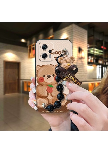 Xiaomi 14 Ayı Zincirli Darbeye Dayanıklı Yumuşak Telefon Kılıfı (Yurt Dışından)