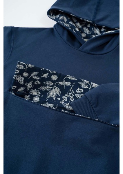 Cepli Kapüşonlu Sweat Çocuk Lacivert Organik Pamuk fırsatları