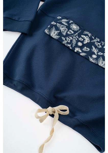 Cepli Kapüşonlu Sweat Çocuk Lacivert Organik Pamuk indirimleri