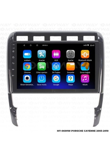 Porsche Cayenne 9 Inç Android Navigasyon ve Multimedya Sistemi 2003-2010