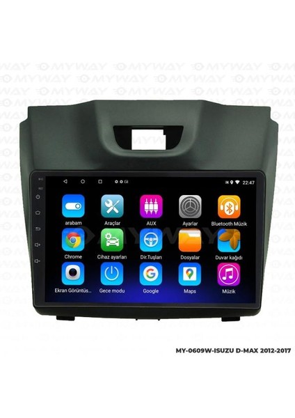 Isuzu Dmax 9 Inç Android Navigasyon ve Multimedya Sistemi 2012-2017