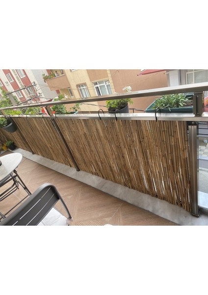 Hasır Kamış Bahçe Çiti Balkon Çiti Gölgelik Dekorasyon 100 Cm x 5 Metre