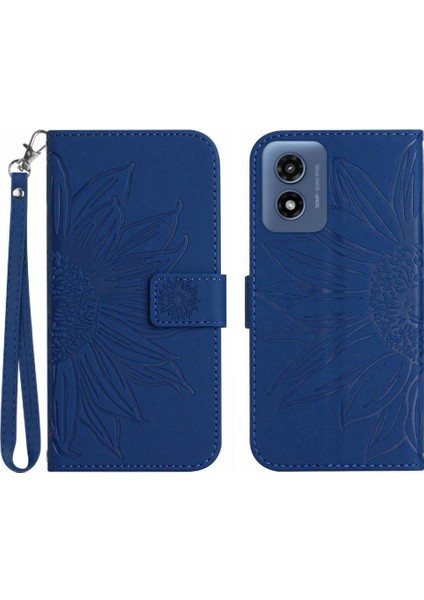 Motorola Moto G Oynamak Için Kılıf Kart Yuvaları ile 4g 2024 Kabartmalı Ayçiçeği (Yurt Dışından)