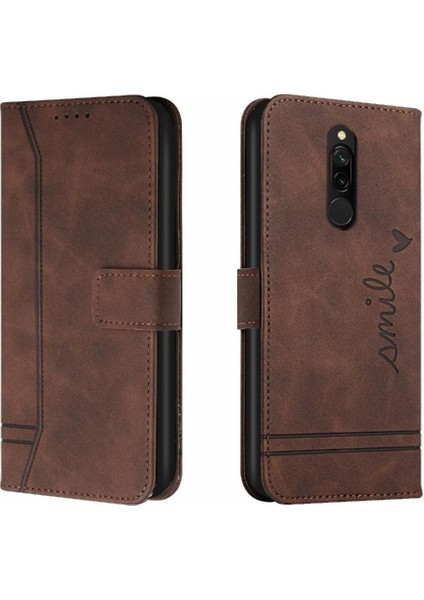 Telefon Kılıfı Için Xiaomi Redmi 8/8A Kart Yuvaları Kapak Flip Folio Cüzdan Pu (Yurt Dışından)