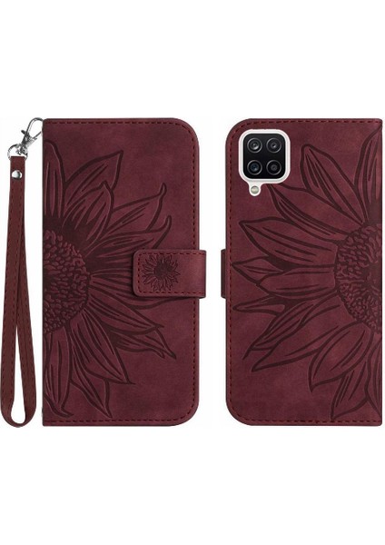 Samsung Galaxy A22 4g Flip Cüzdan Telefon Kılıfı Için Kart Yuvaları ile Pu (Yurt Dışından)