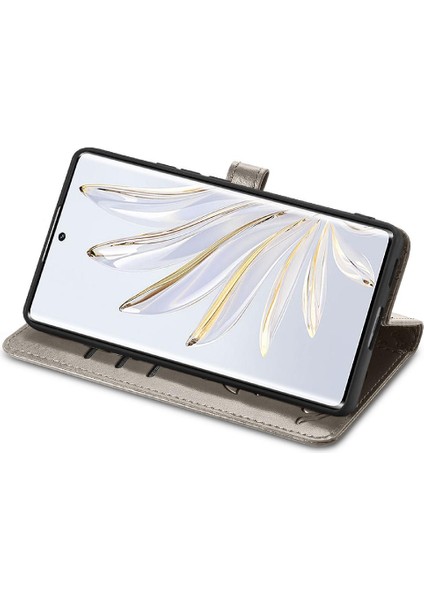 Huawei Honor 70 Flip Kapak Için Kılıf Kısa Kayış Deri Kılıf Darbeye (Yurt Dışından)