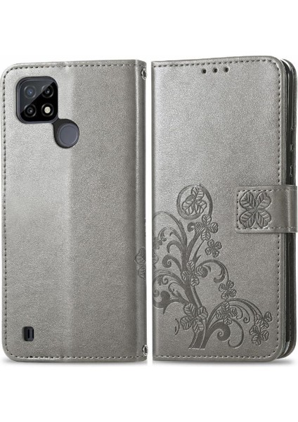 Realme C21 Deri Kılıf Için Kısa Kayış Kapak Çevirin Zarif Iş (Yurt Dışından)