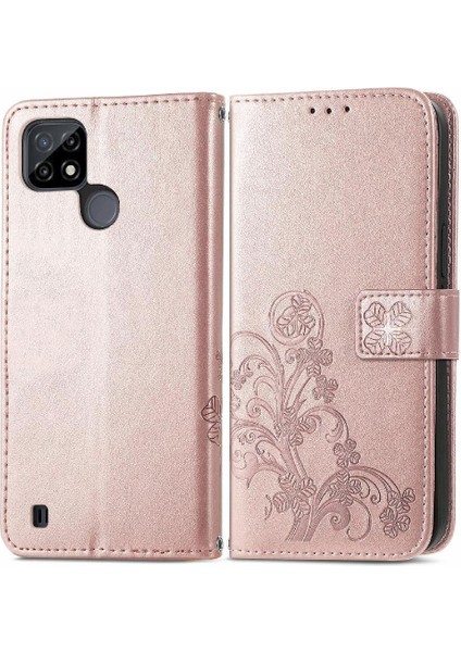 Realme C21 Deri Kılıf Için Kısa Kayış Kapak Çevirin Zarif Iş (Yurt Dışından)
