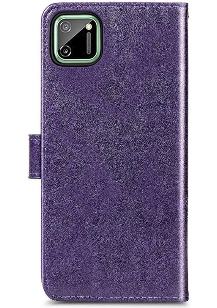Realme C11 Kısa Kayış Zarif Iş Deri Çanta Dört Yaprak (Yurt Dışından) indirimleri