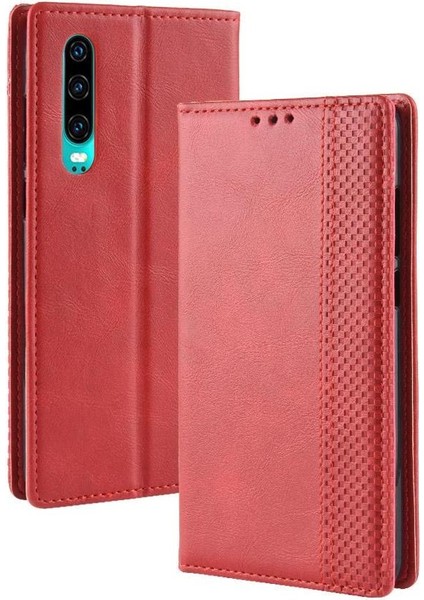Huawei P30 Cüzdan Pu Deri Manyetik Kapatma Için Kılıf (Yurt Dışından)