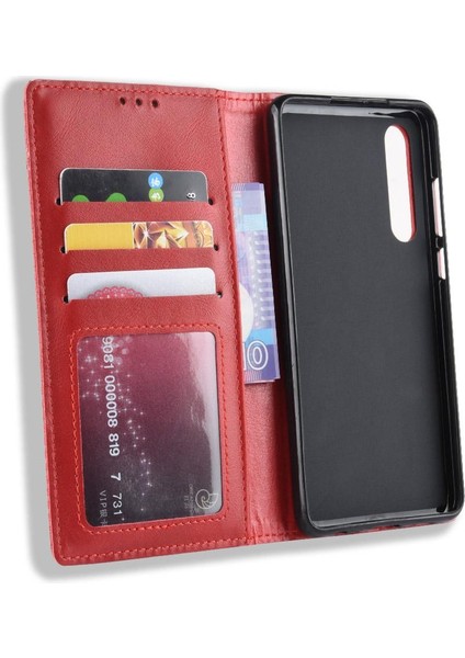 Huawei P30 Cüzdan Pu Deri Manyetik Kapatma Için Kılıf (Yurt Dışından)