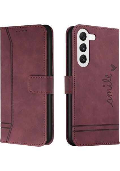 Samsung Galaxy S23 Için Telefon Kılıfı Pu Deri El Kayışı Flip Folio Cüzdan (Yurt Dışından)