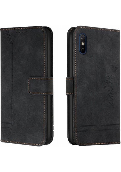Telefon Kılıfı Için Xiaomi Redmi 9A Kart Yuvaları Kapak Çevirin Folio Cüzdan Manyetik (Yurt Dışından)