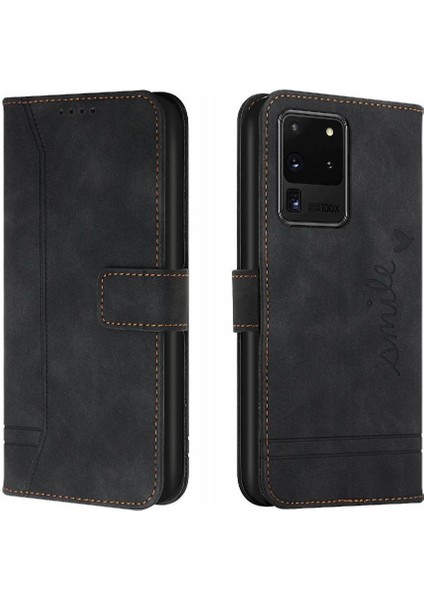 Samsung Galaxy S20 Ultra Flip Folio Cüzdan Için Telefon Kılıfı El Kayışı Pu (Yurt Dışından)
