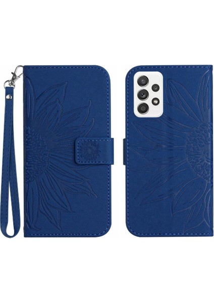 Samsung Galaxy A23 Flip Cüzdan Telefon Kılıfı Için Kart ile Kısa Kayış (Yurt Dışından)