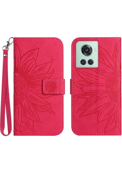 Oneplus 10R Kabartmalı Ayçiçeği Flip Cüzdan Telefon Kılıfı Için Kılıf Lüks Pu (Yurt Dışından)