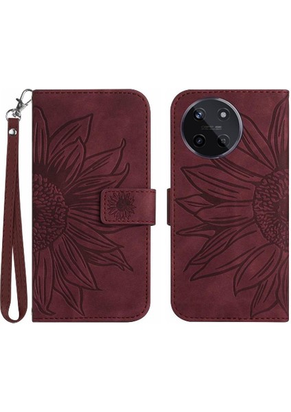 Realme 11 4g Flip Cüzdan Telefon Kılıfı Için Kılıf Kart Yuvaları ile Kısa Kayış (Yurt Dışından)