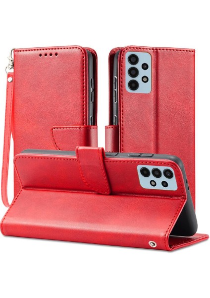 Kart Tutucu Kickstand Deri Folio ile Samsung Galaxy A13 4g Için Kılıf (Yurt Dışından)