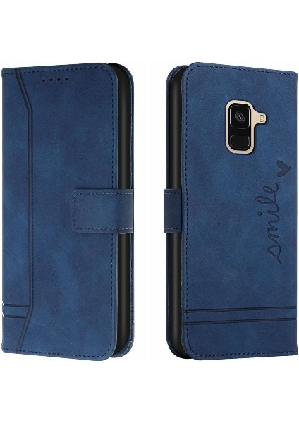 Samsung Galaxy A8 2018 Için Telefon Kılıfı Manyetik Kapatma Flip Folio Cüzdan (Yurt Dışından)