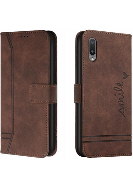 Samsung Galaxy A02 Flip Folio Cüzdan Manyetik Kapatma Pu Için Telefon Kılıfı (Yurt Dışından)