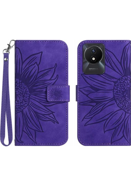 Vivo Y02A 4G/Y02 4g Flip Cüzdan Telefon Kılıfı Için Kart Yuvaları Tutucu ile (Yurt Dışından)