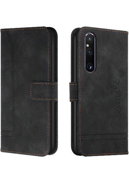 Sony Xperia 1 V Manyetik Kapatma Flip Folio Cüzdan Pu Kart Için Telefon Kılıfı (Yurt Dışından)